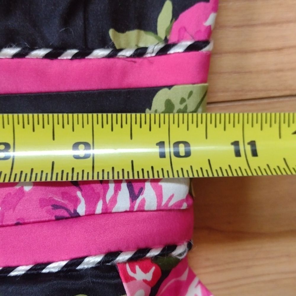 Teeze Me Black Dress with Bright Pink Floral Print with Shoulder Bow Size 5 - Picture 8 of 10